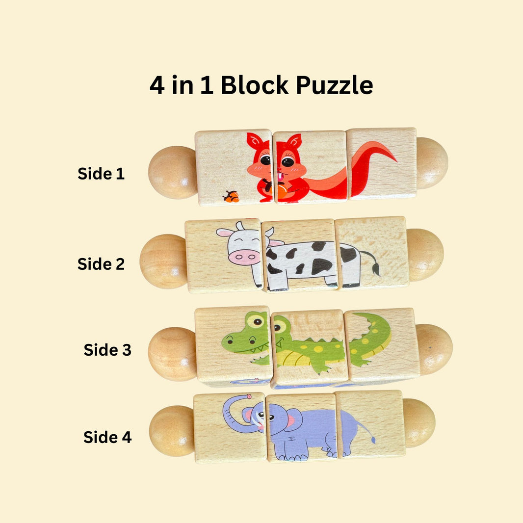 Rotating wooden puzzle