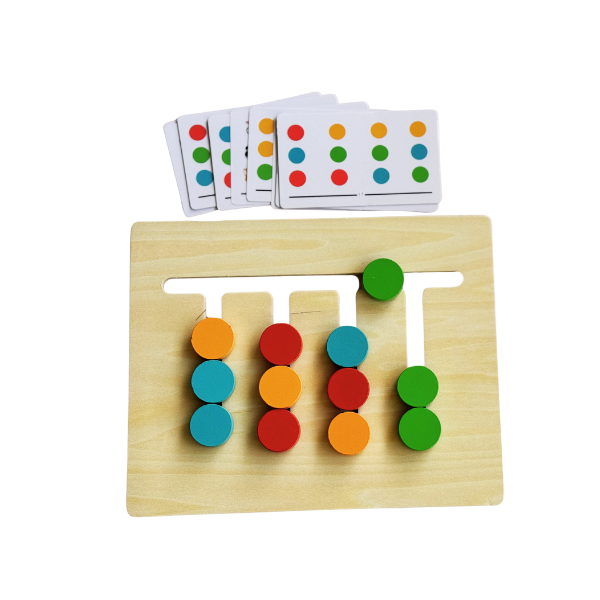 Montessori Learning Toys Slide Puzzle Color  and Animal Matching Logic Game