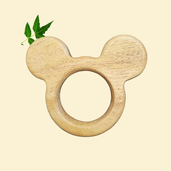 Wooden Neem Teether -  Mickey Mouse
