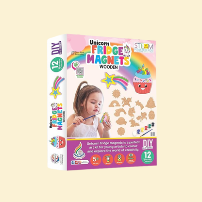 Fridge Magnet Wooden - unicorn theme