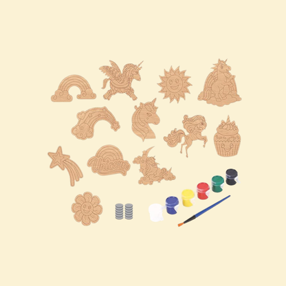 Fridge Magnet Wooden - unicorn theme