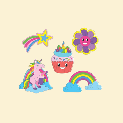 Fridge Magnet Wooden - unicorn theme