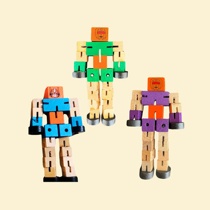 Wooden Twist Robot Toy (Any one random piece)
