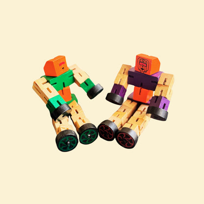 Wooden Twist Robot Toy (Any one random piece)
