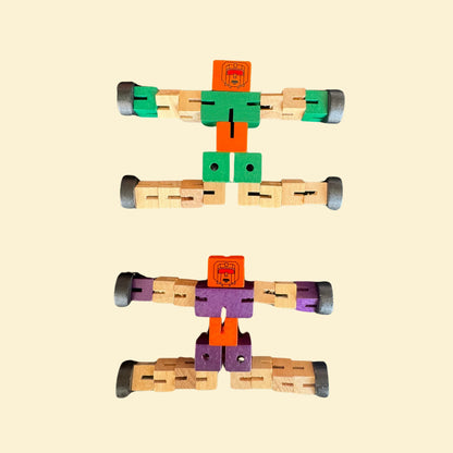 Wooden Twist Robot Toy (Any one random piece)