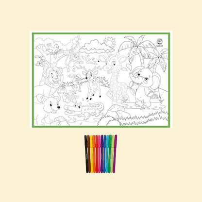 Colouring Mat - Jungle Theme