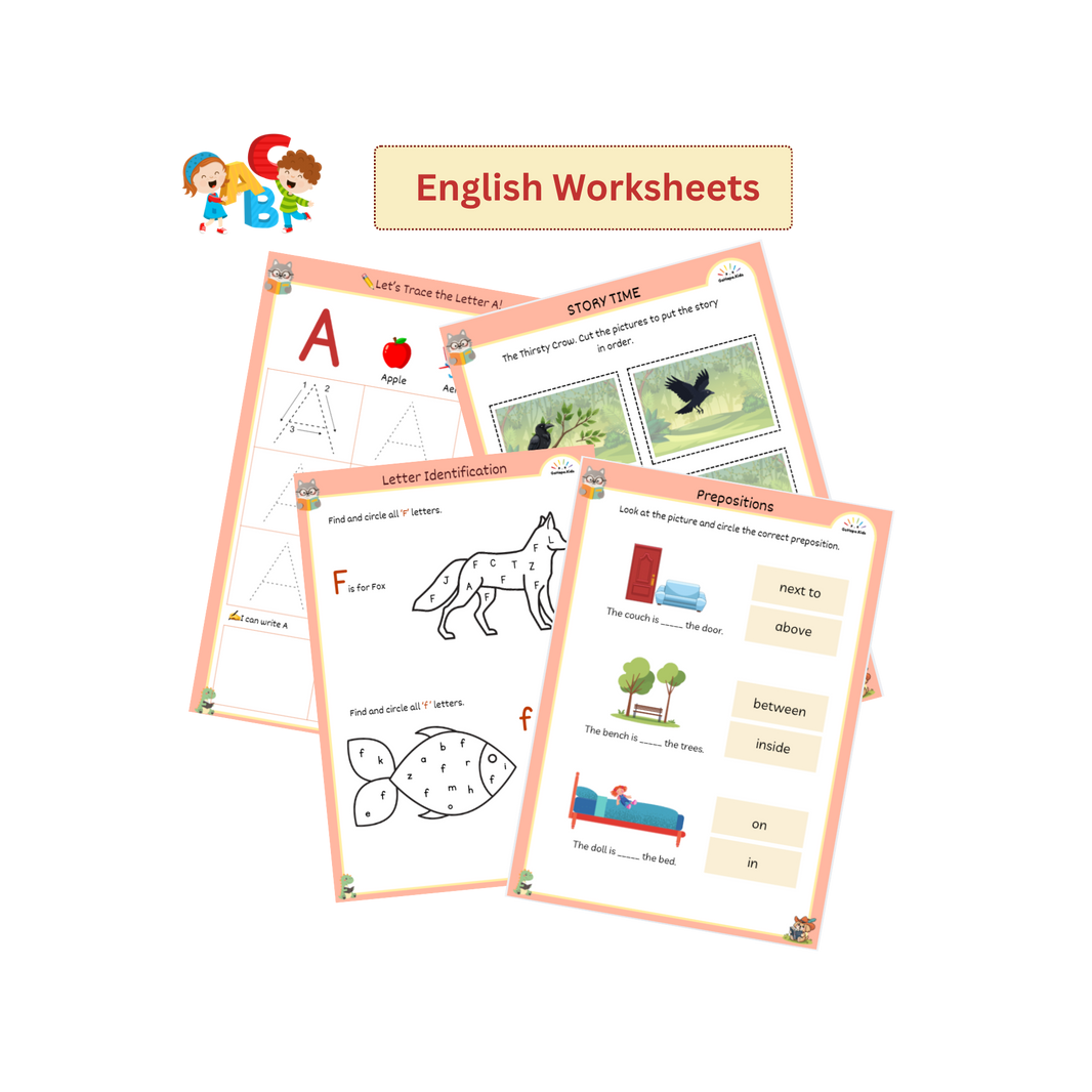 Worksheets for Kids (3–4 Years) | 300+ Worksheets | Maths, English, EVS & Science
