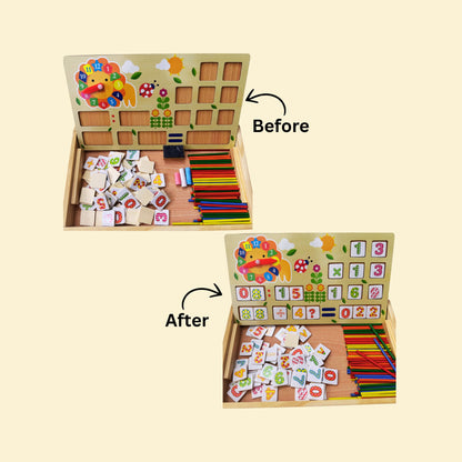 Maths wooden learning box