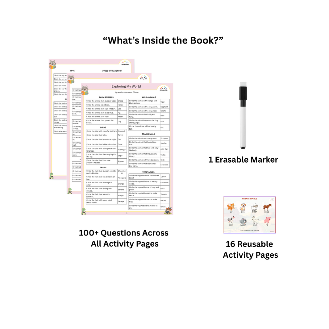 Activity Book - Part 1 | Reusable Wipe & Clean | Ages 2–5