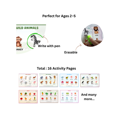 Activity Book - Part 1 | Reusable Wipe & Clean | Ages 2–5