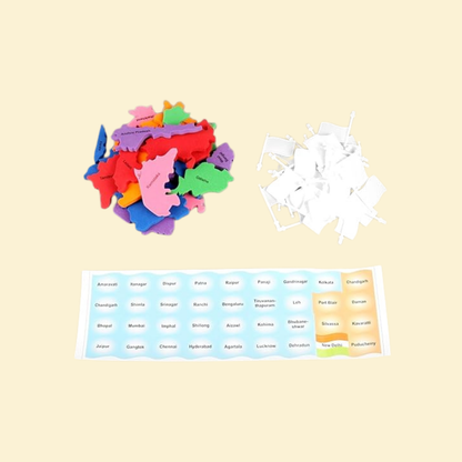 India Mapography with flags