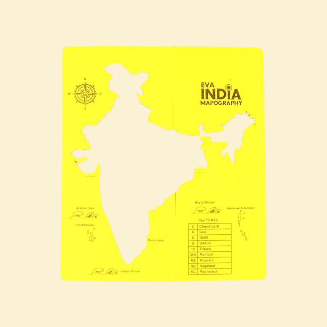 India Mapography with flags
