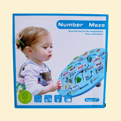 Wooden Track Number Maze