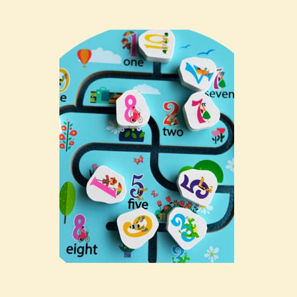 Wooden Track Number Maze