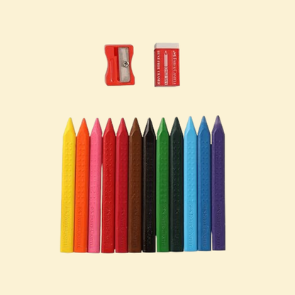 Faber Castell Crayons - 12 Grip Erasable Crayons