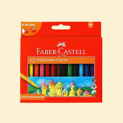 Faber Castell Crayons - 12 Grip Erasable Crayons