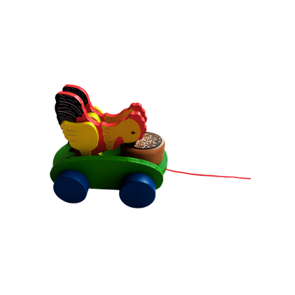 Hen Pull along toy car
