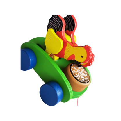 Hen Pull along toy car