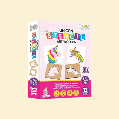 Stencil art wooden - Unicorn theme