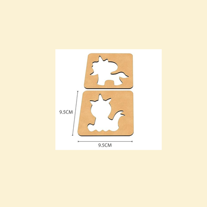 Stencil art wooden - Unicorn theme