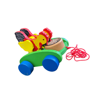 Hen Pull along toy car