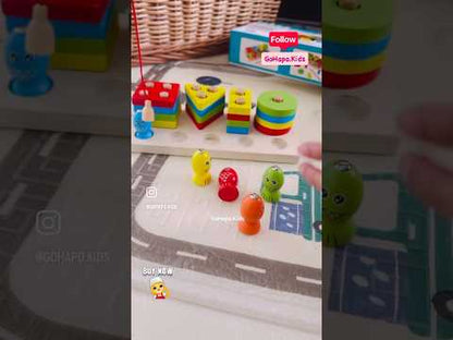 Shape sorter and fishing game